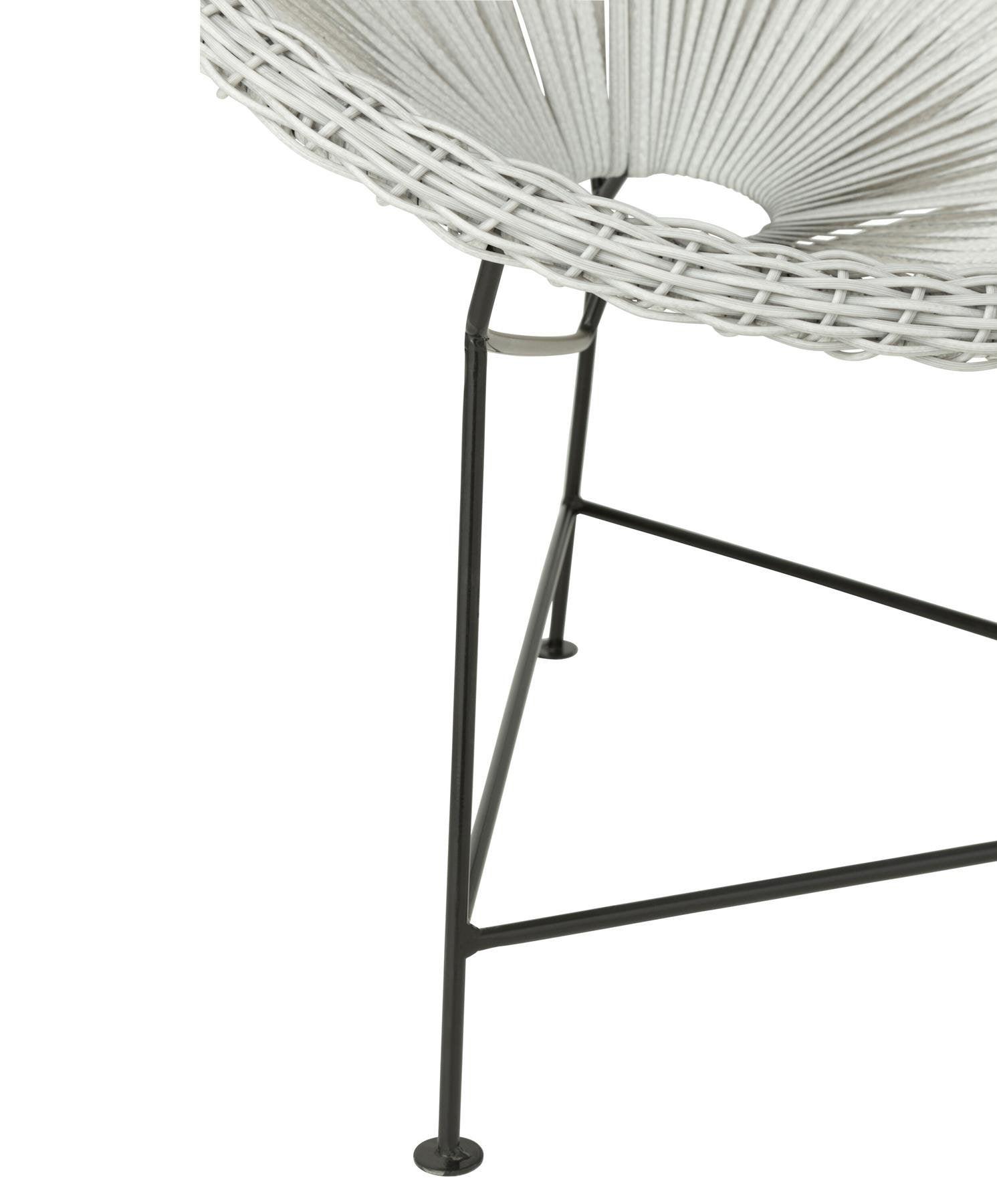 livinglovely.nl - Stoel Acapulco Metaal/Rotan Wit - Outdoor stoel - J-Line - livinglovely.nl