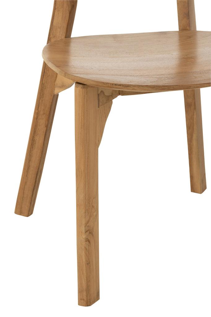 livinglovely.nl - Stoel Pinda Teak Hout Naturel - Eetkamerstoel - J-Line - livinglovely.nl