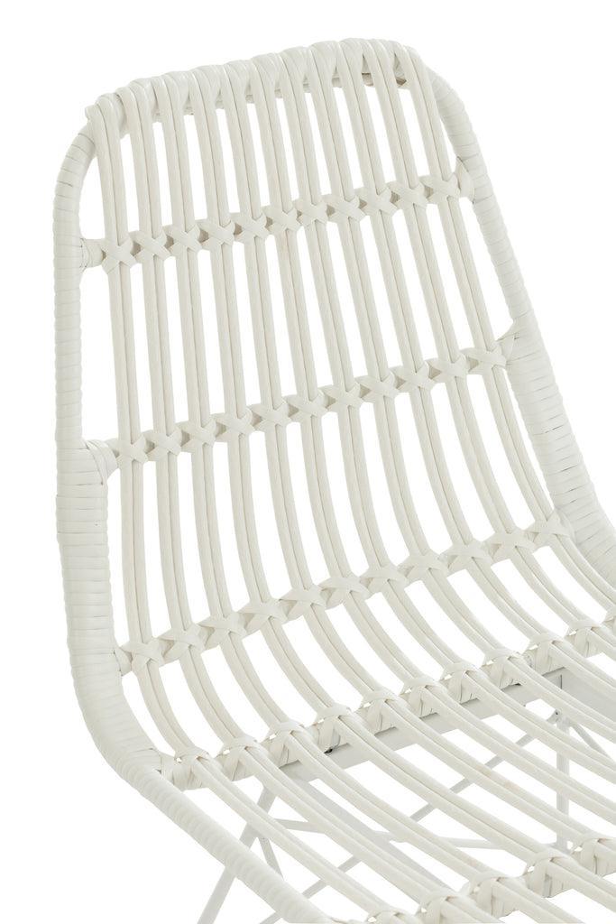 livinglovely.nl - Stoel Rachel Buiten Metaal/Rattan Wit - Outdoor stoel - J-Line - livinglovely.nl