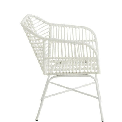 livinglovely.nl - Stoel Rachelle Buiten Metaal/Rattan Wit - Outdoor stoel - J-Line - livinglovely.nl