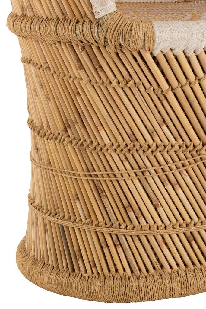 livinglovely.nl - Stoel Rugsteun Bamboe Natural/Wit Volwassene - Fauteuil - J-Line - livinglovely.nl