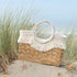 livinglovely.nl - Strandtas Franjes Gevlochten Zeegras Nat/Creme - Tas - J-Line - livinglovely.nl