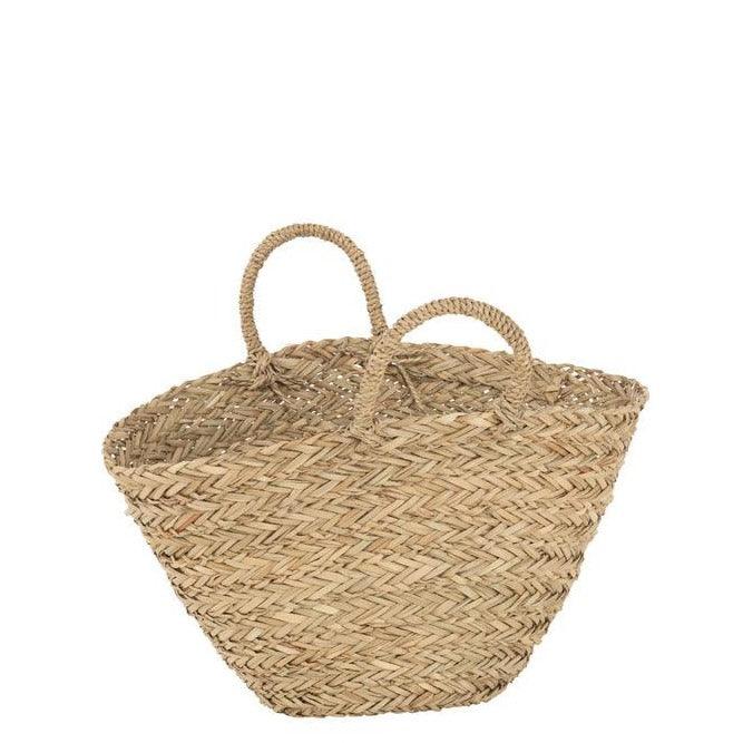 livinglovely.nl - Strandtas Kort Handvatten Jute Naturel - Tas - J-Line - livinglovely.nl