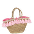 livinglovely.nl - Strandtas Kwasten Jute/Textiel Naturel/Roze - Tas - J-Line - livinglovely.nl