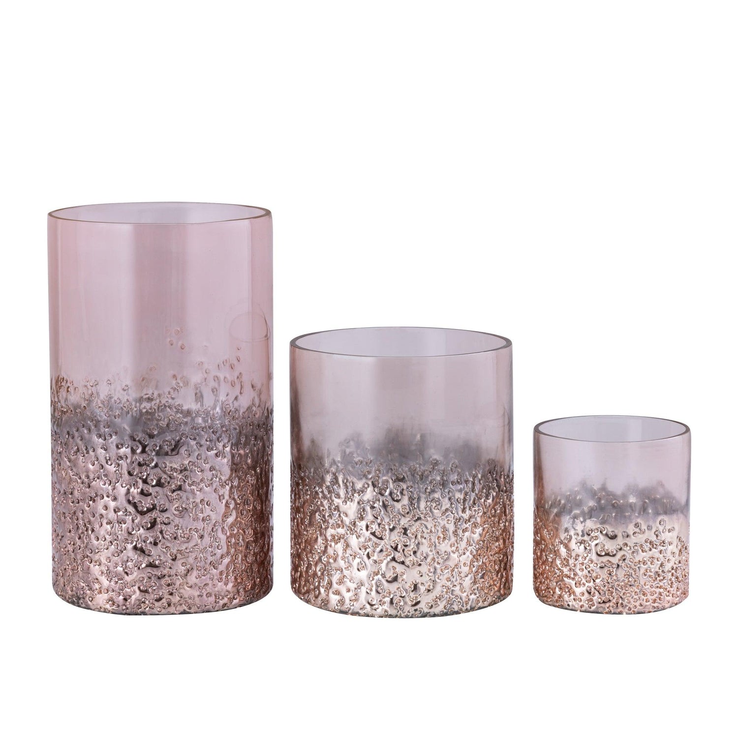 livinglovely.nl - Suzal Pink glass stormlight half beads L PTMD - Kaarshouder - PTMD - livinglovely.nl