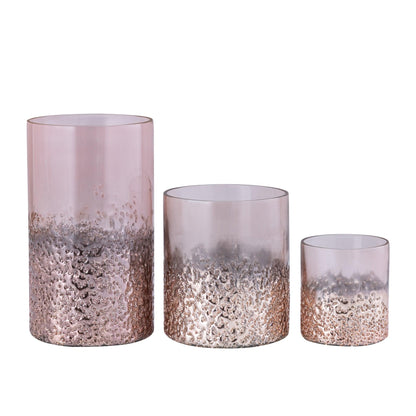 livinglovely.nl - Suzal Pink glass stormlight half beads L PTMD - Kaarshouder - PTMD - livinglovely.nl