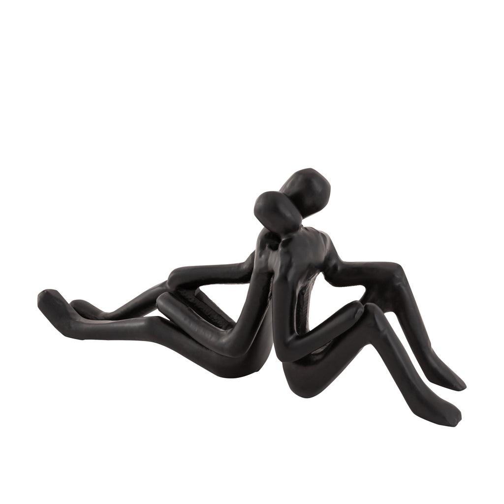 livinglovely.nl - Taylan Black casted alu statue sitting couple PTMD - Beeld - PTMD - livinglovely.nl