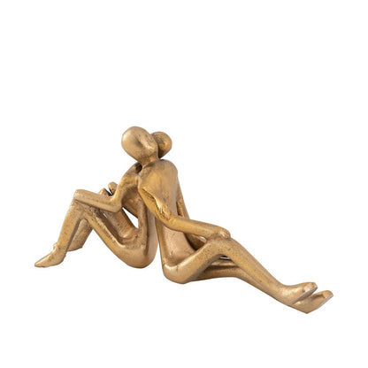 livinglovely.nl - Taylan Gold casted alu statue sitting couple PTMD - Beeld - PTMD - livinglovely.nl