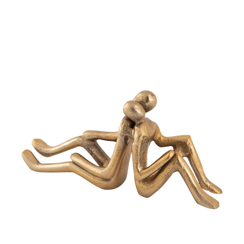 livinglovely.nl - Taylan Gold casted alu statue sitting couple PTMD - Beeld - PTMD - livinglovely.nl