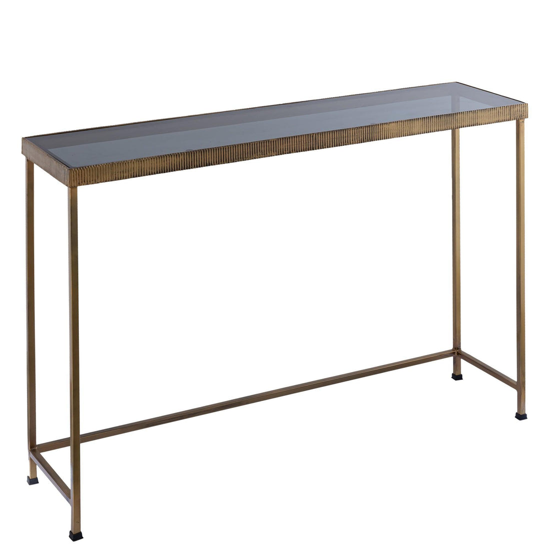 livinglovely.nl - Thari Gold Alu Side Table With Glass Top set van 2 PTMD - Sidetable - PTMD - livinglovely.nl