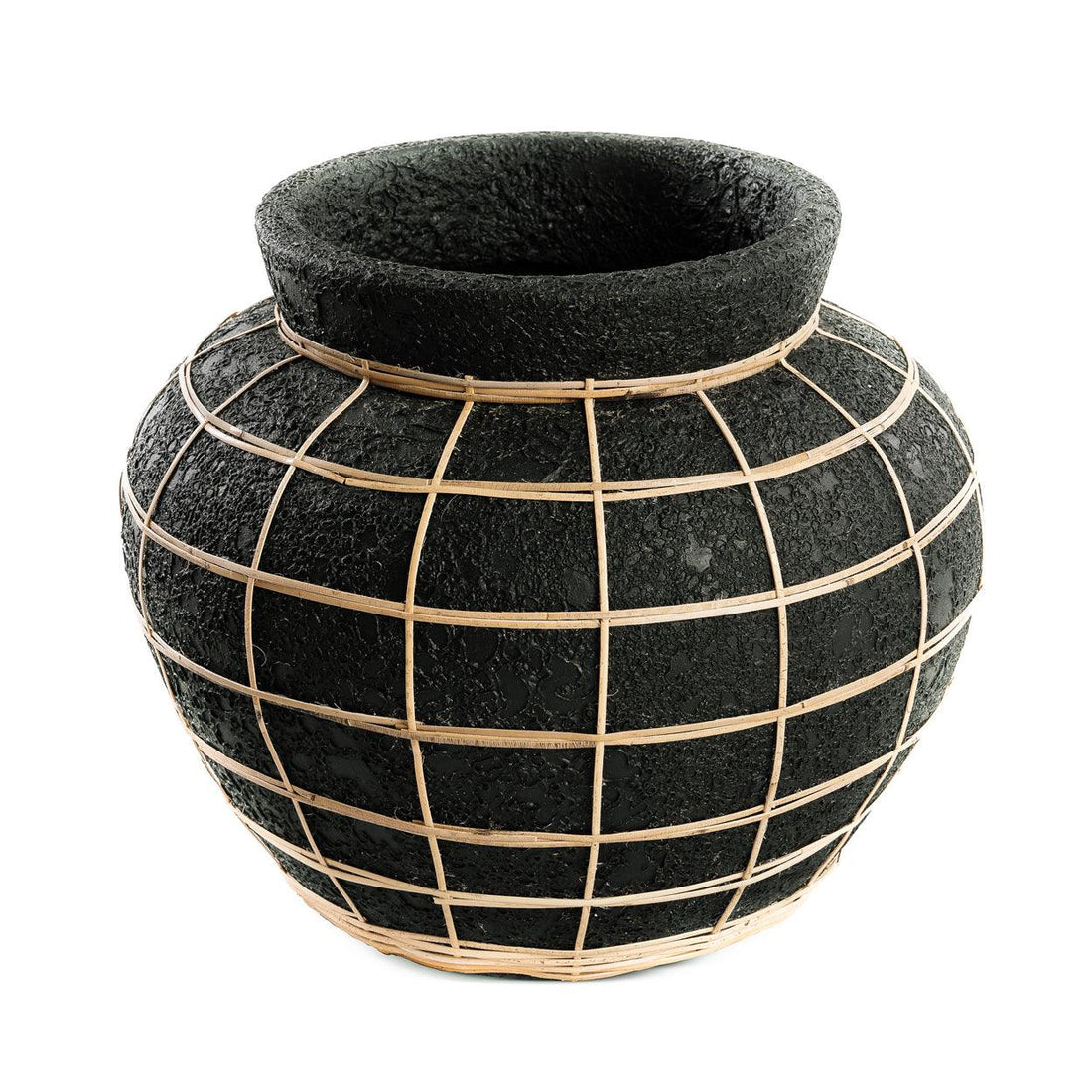 livinglovely.nl - The Belly Vase Black Naturel Large - Vaas - Bazar Bizar - livinglovely.nl