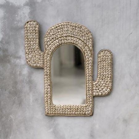 livinglovely.nl - The Cactus Shell Mirror White - Spiegel - Bazar Bizar - livinglovely.nl