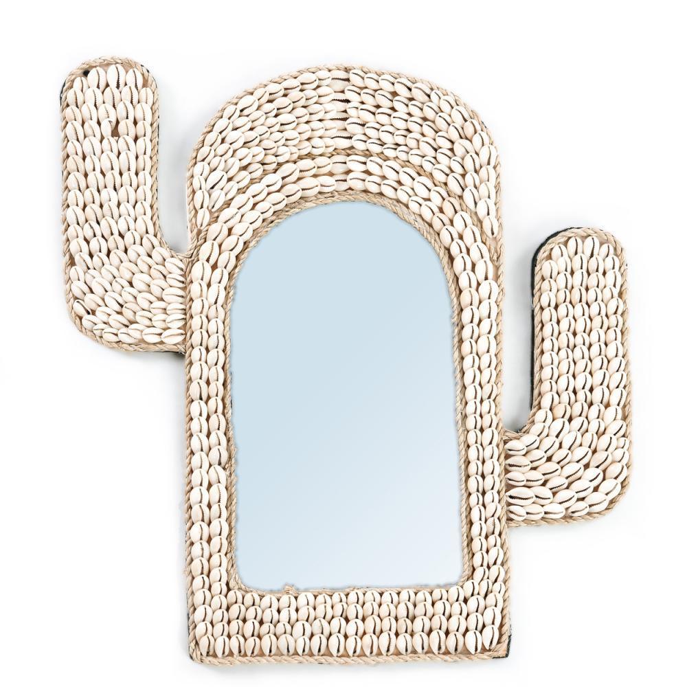 livinglovely.nl - The Cactus Shell Mirror White - Spiegel - Bazar Bizar - livinglovely.nl