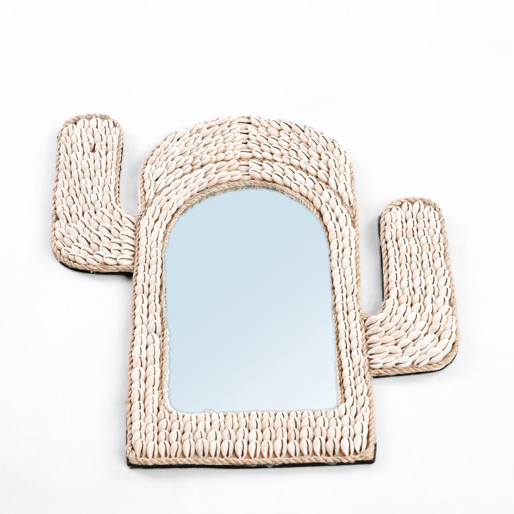 livinglovely.nl - The Cactus Shell Mirror White - Spiegel - Bazar Bizar - livinglovely.nl