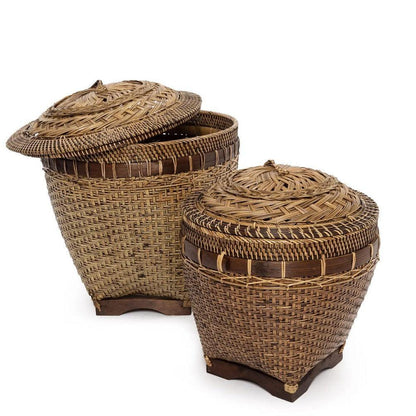 livinglovely.nl - The Colonial Storage Basket - Natural Brown - M - Mand - Bazar Bizar - livinglovely.nl