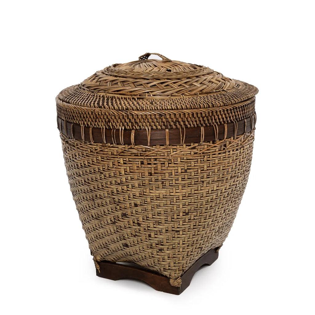 livinglovely.nl - The Colonial Storage Basket - Natural Brown - M - Mand - Bazar Bizar - livinglovely.nl