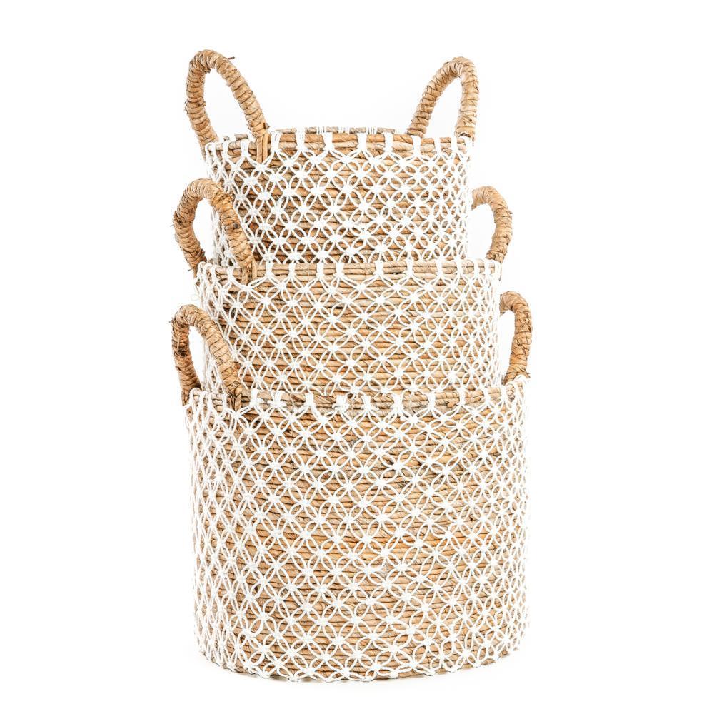 livinglovely.nl - The Crossed Stitched Macrame Basket - Large - Mand - Bazar Bizar - livinglovely.nl