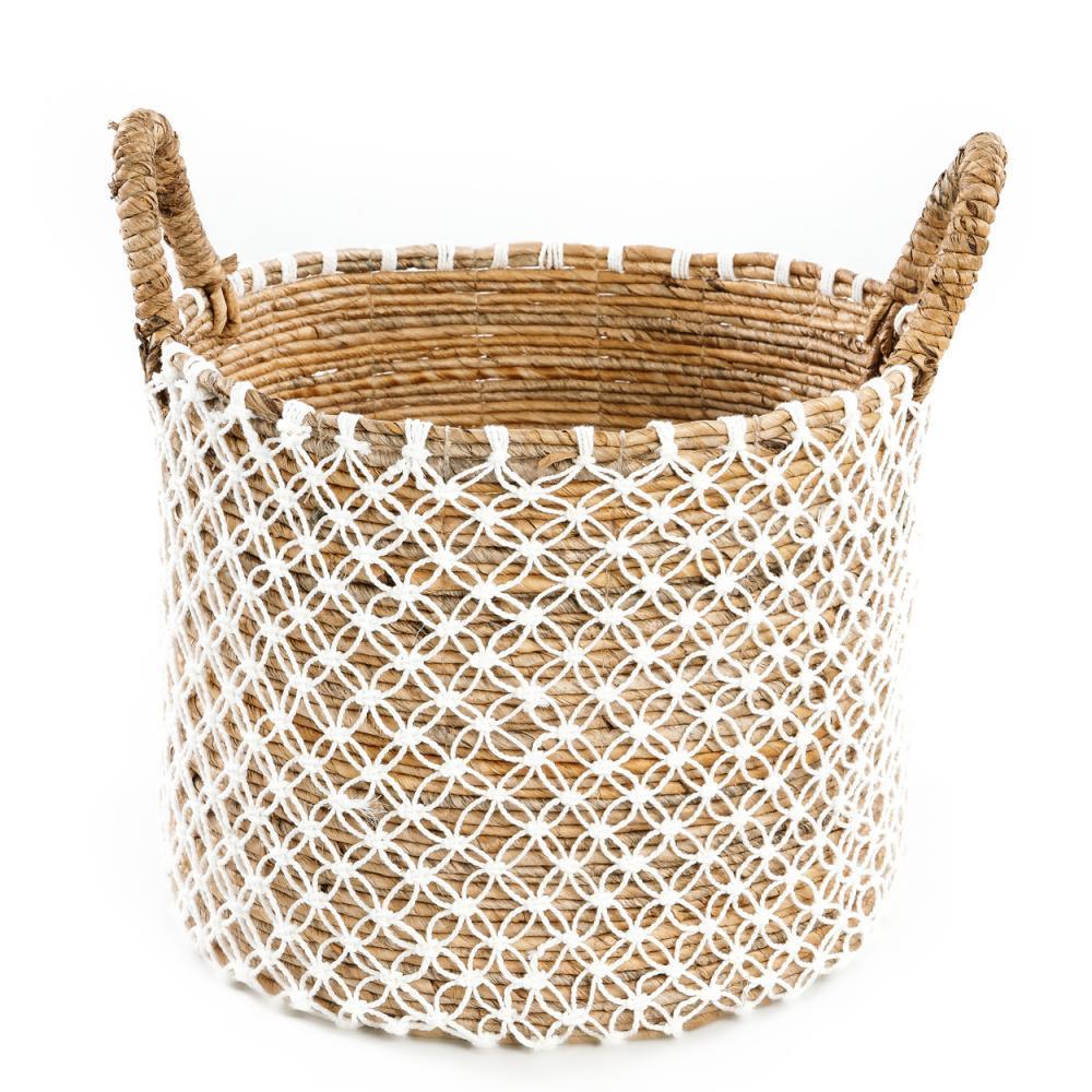 livinglovely.nl - The Crossed Stitched Macrame Basket - Large - Mand - Bazar Bizar - livinglovely.nl