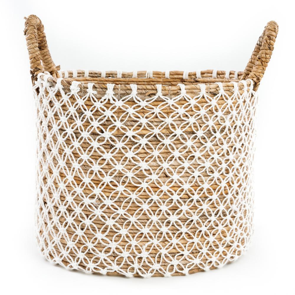 livinglovely.nl - The Crossed Stitched Macrame Basket - Large - Mand - Bazar Bizar - livinglovely.nl