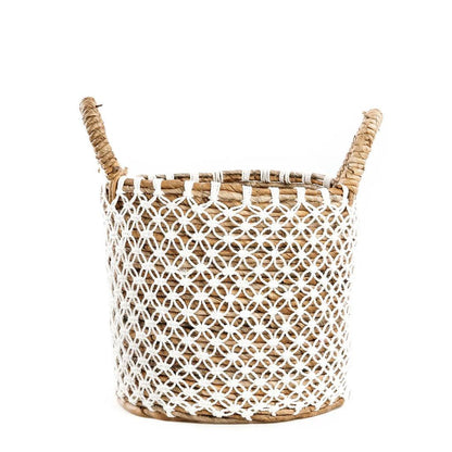 livinglovely.nl - The Crossed Stitched Macrame Basket - Smalll - Mand - Bazar Bizar - livinglovely.nl