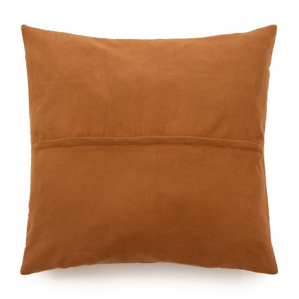 livinglovely.nl - The Four Panel Leather Cushion Cover - Camel - 60x60 - Kussenhoes - Bazar Bizar - livinglovely.nl