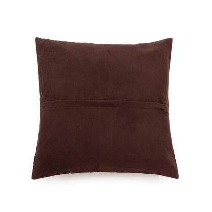 livinglovely.nl - The Four Panel Leather Cushion Cover - Choco - 40x40 - Kussenhoes - Bazar Bizar - livinglovely.nl