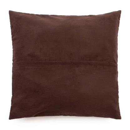 livinglovely.nl - The Four Panel Leather Cushion Cover - Choco - 60x60 - Kussenhoes - Bazar Bizar - livinglovely.nl