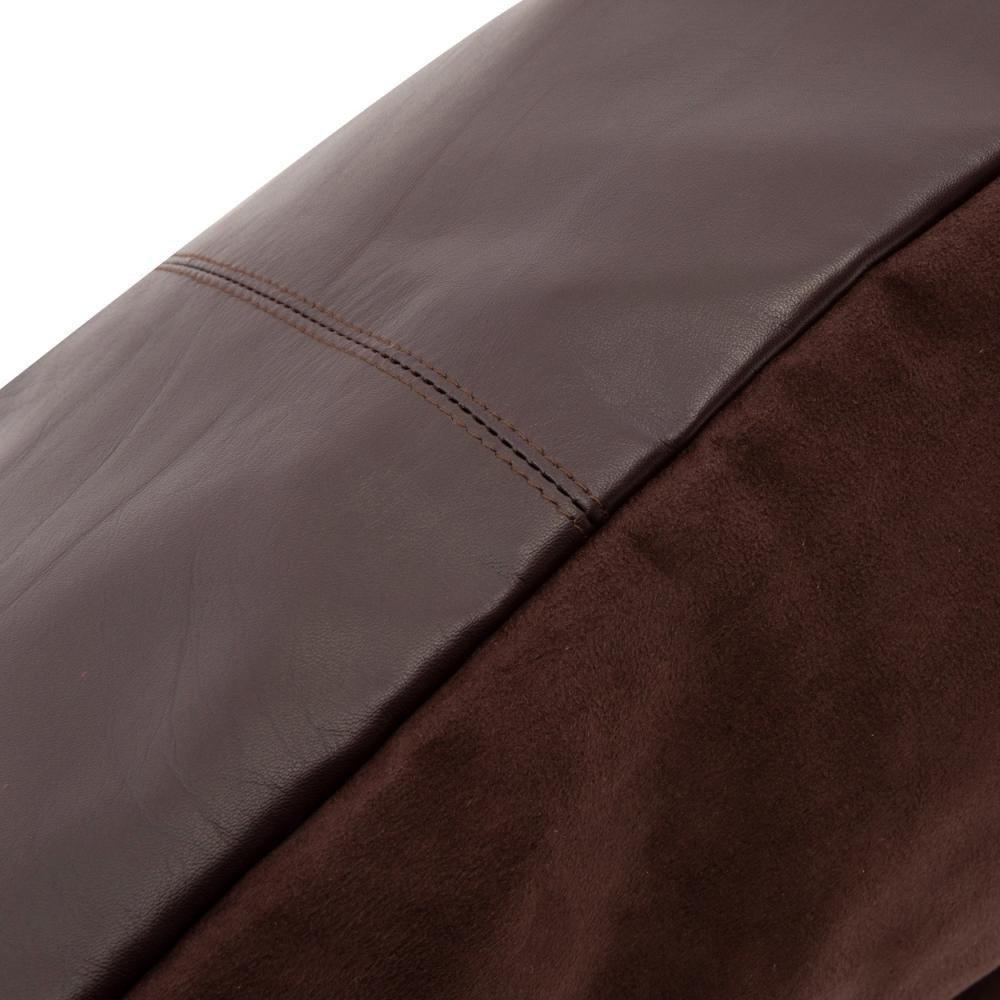 livinglovely.nl - The Four Panel Leather Cushion Cover - Choco - 60x60 - Kussenhoes - Bazar Bizar - livinglovely.nl