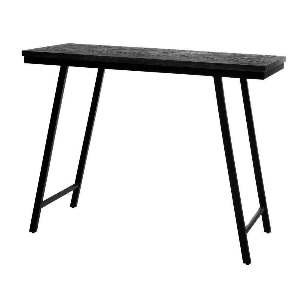 livinglovely.nl - The Herringbone High Table - Black - 140cm - Sidetable - Bazar Bizar - livinglovely.nl