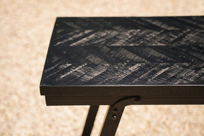 livinglovely.nl - The Herringbone High Table - Black - 140cm - Sidetable - Bazar Bizar - livinglovely.nl