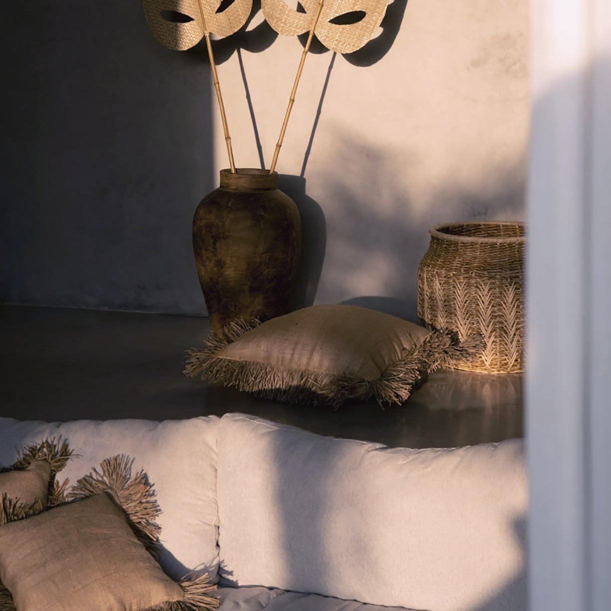 livinglovely.nl - The Jute Bonita Cushion Cover Naturel 60x60 cm - Kussen - Bazar Bizar - livinglovely.nl