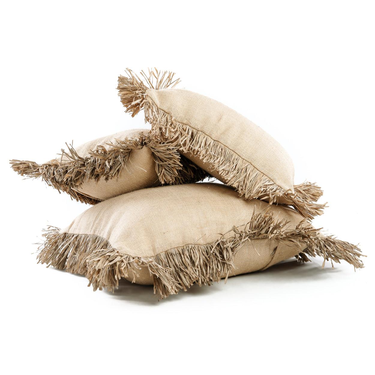 livinglovely.nl - The Jute Bonita Cushion Cover Naturel 60x60 cm - Kussen - Bazar Bizar - livinglovely.nl