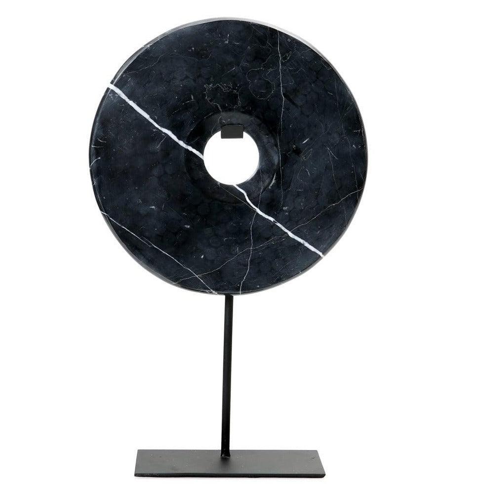 livinglovely.nl - The Marble Disc on Stand - Black - L - Ornament - Bazar Bizar - livinglovely.nl