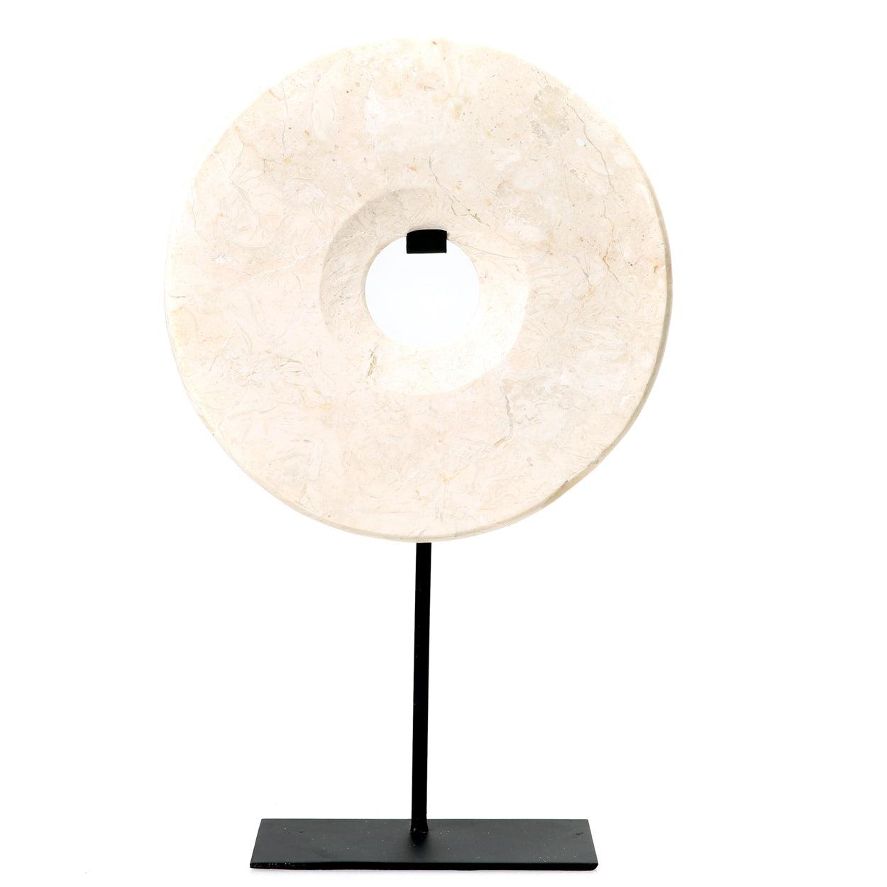 livinglovely.nl - The Marble Disc on Stand White Large - Ornament - Bazar Bizar - livinglovely.nl