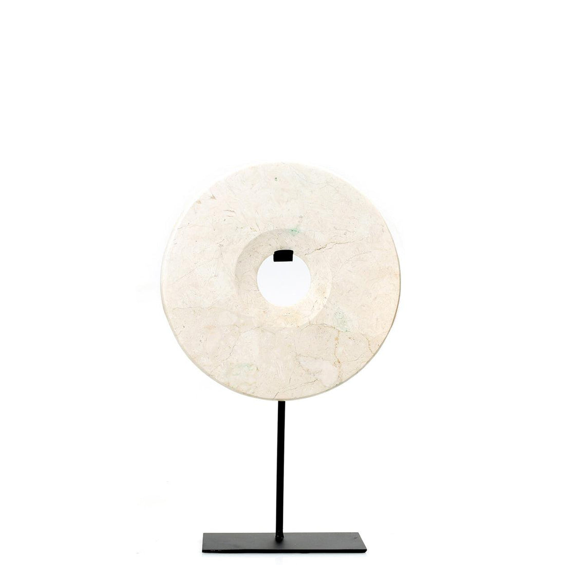 livinglovely.nl - The Marble Disc on Stand White Medium - Ornament - Bazar Bizar - livinglovely.nl