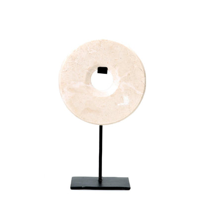 livinglovely.nl - The Marble Disc on Stand White Medium - Ornament - Bazar Bizar - livinglovely.nl