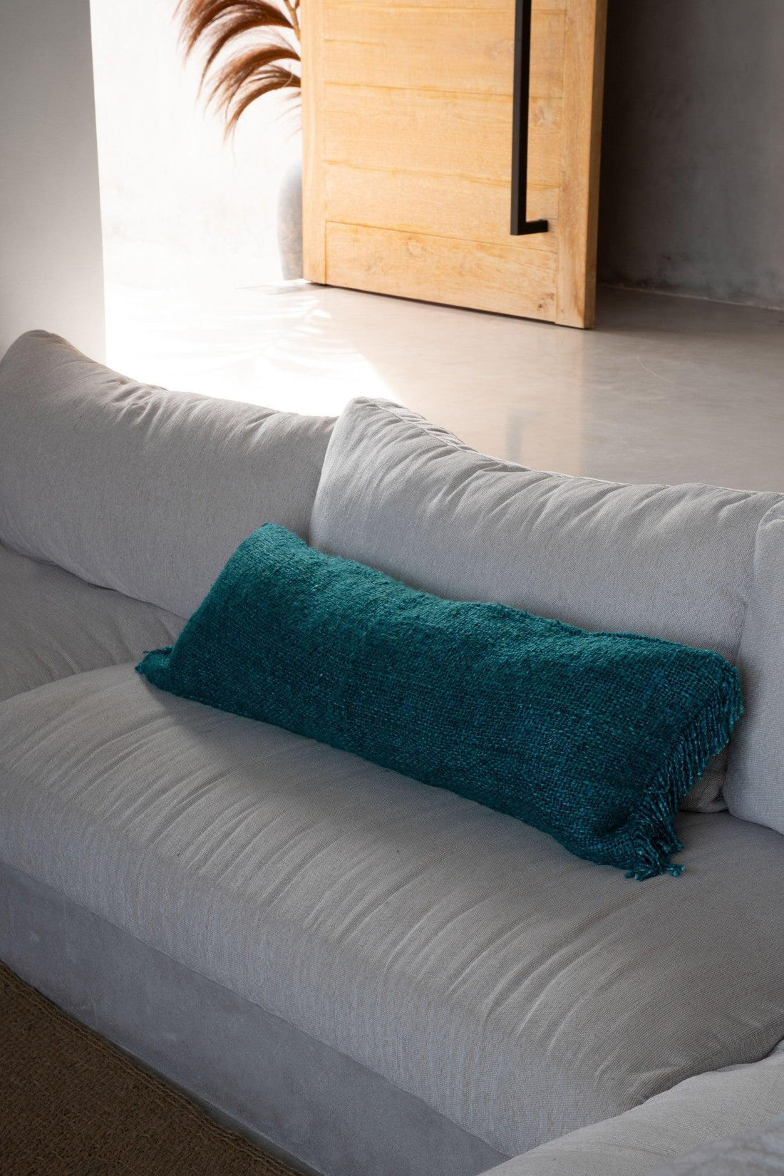 livinglovely.nl - The Oh My Gee Cushion Cover - Aqua - 35x100 - Kussenhoes - Bazar Bizar - livinglovely.nl