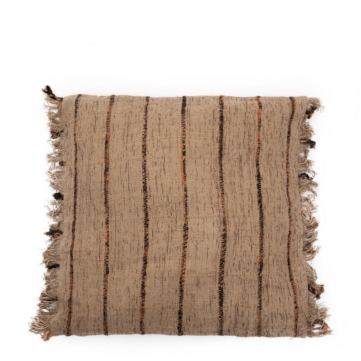 livinglovely.nl - The Oh My Gee Cushion Cover - Beige Black - 60x60 - Kussenhoes - Bazar Bizar - livinglovely.nl