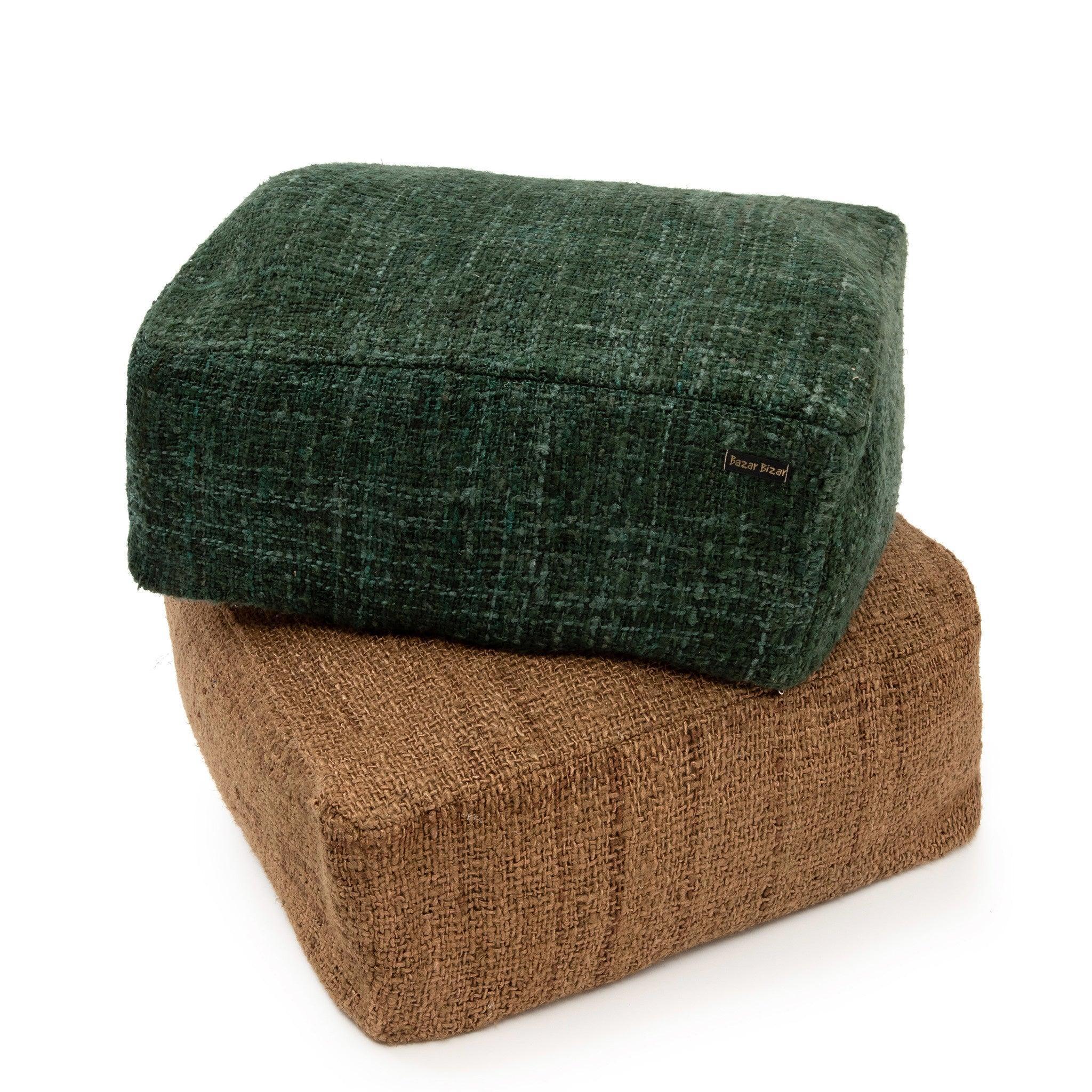 livinglovely.nl - The Oh My Gee Pouffe - Forest Green - Poef - Bazar Bizar - livinglovely.nl