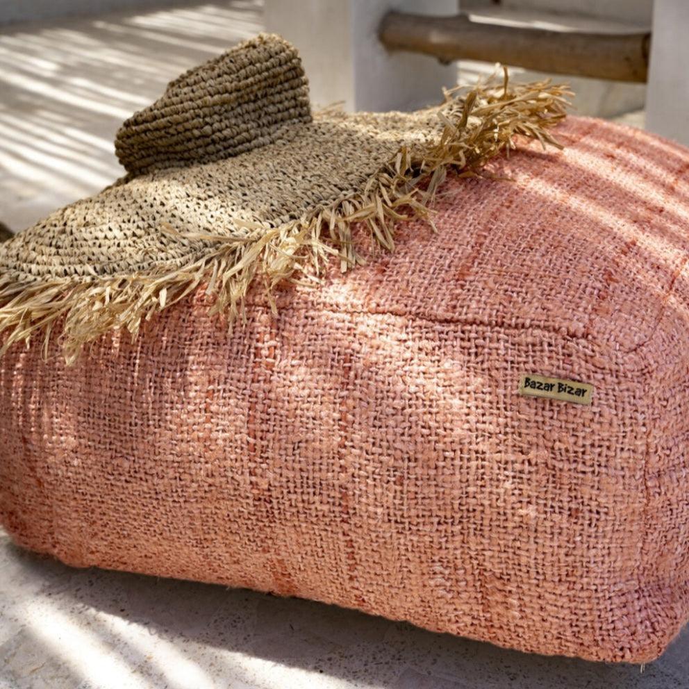 livinglovely.nl - The Oh My Gee Pouffe - Salmon Pink - Poef - Bazar Bizar - livinglovely.nl