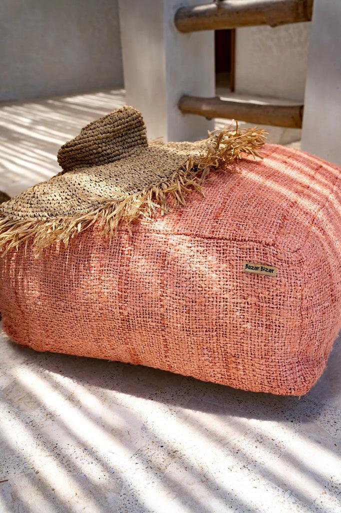 livinglovely.nl - The Oh My Gee Pouffe - Salmon Pink - Poef - Bazar Bizar - livinglovely.nl