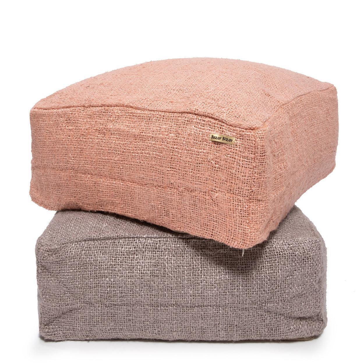 livinglovely.nl - The Oh My Gee Pouffe - Salmon Pink - Poef - Bazar Bizar - livinglovely.nl