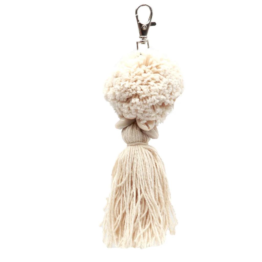 livinglovely.nl - The Pompom Sleutelhanger - Wit - Sleutelhanger - Bazar Bizar - livinglovely.nl