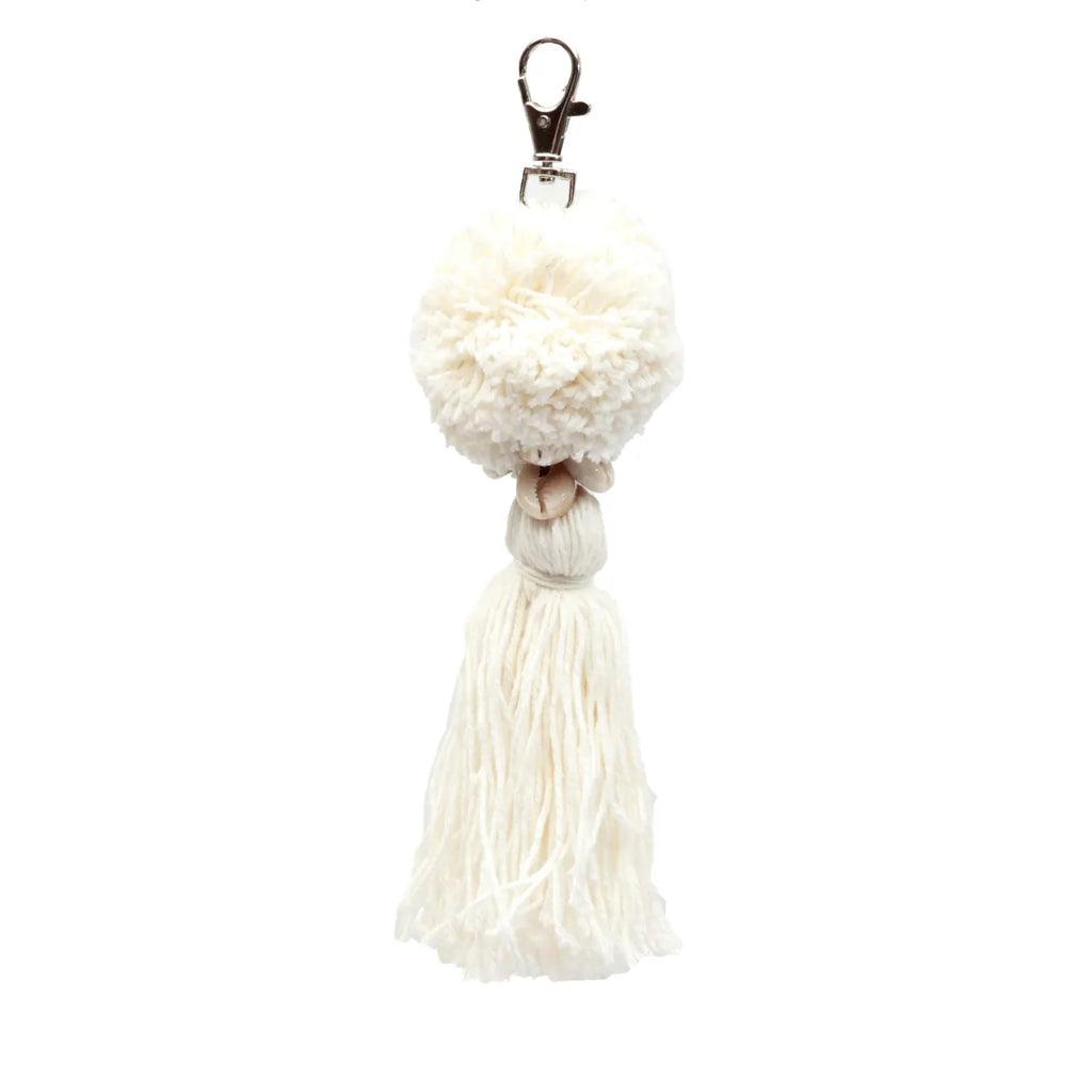 livinglovely.nl - The Pompom Sleutelhanger - Wit - Sleutelhanger - Bazar Bizar - livinglovely.nl