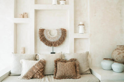 livinglovely.nl - The Raffia Cotton Cushion Cover 40x40cm - Kussenhoes - Bazar Bizar - livinglovely.nl