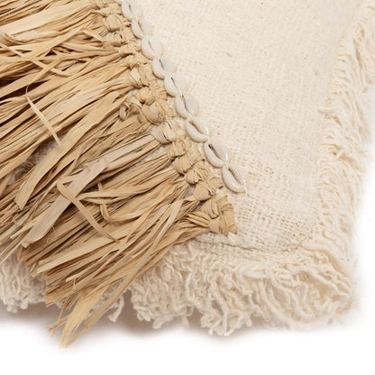 livinglovely.nl - The Raffia Cotton Cushion Cover 40x40cm - Kussenhoes - Bazar Bizar - livinglovely.nl