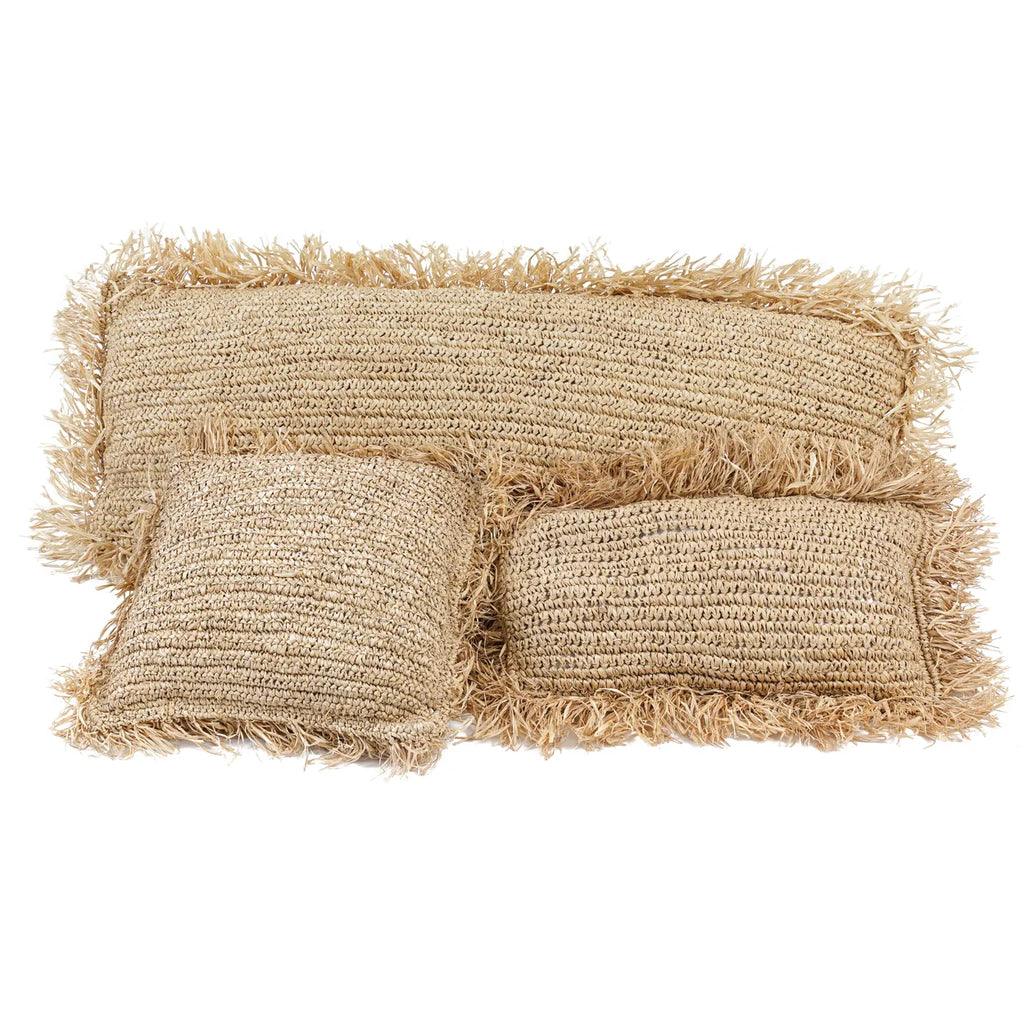 livinglovely.nl - The Raffia Cushion Cover Rectangular - Natural - 35x100 - Kussenhoes - Bazar Bizar - livinglovely.nl