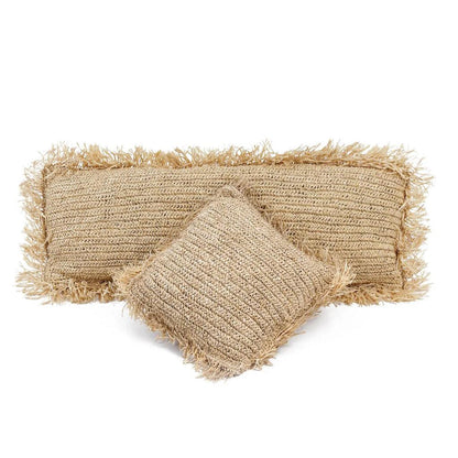 livinglovely.nl - The Raffia Cushion Cover Rectangular - Natural - 35x100 - Kussenhoes - Bazar Bizar - livinglovely.nl