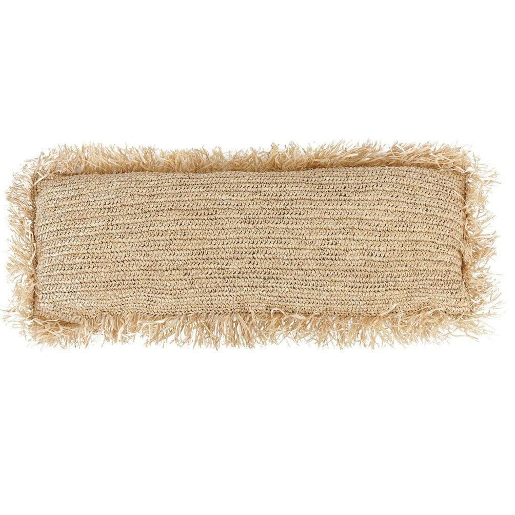 livinglovely.nl - The Raffia Cushion Cover Rectangular - Natural - 35x100 - Kussenhoes - Bazar Bizar - livinglovely.nl