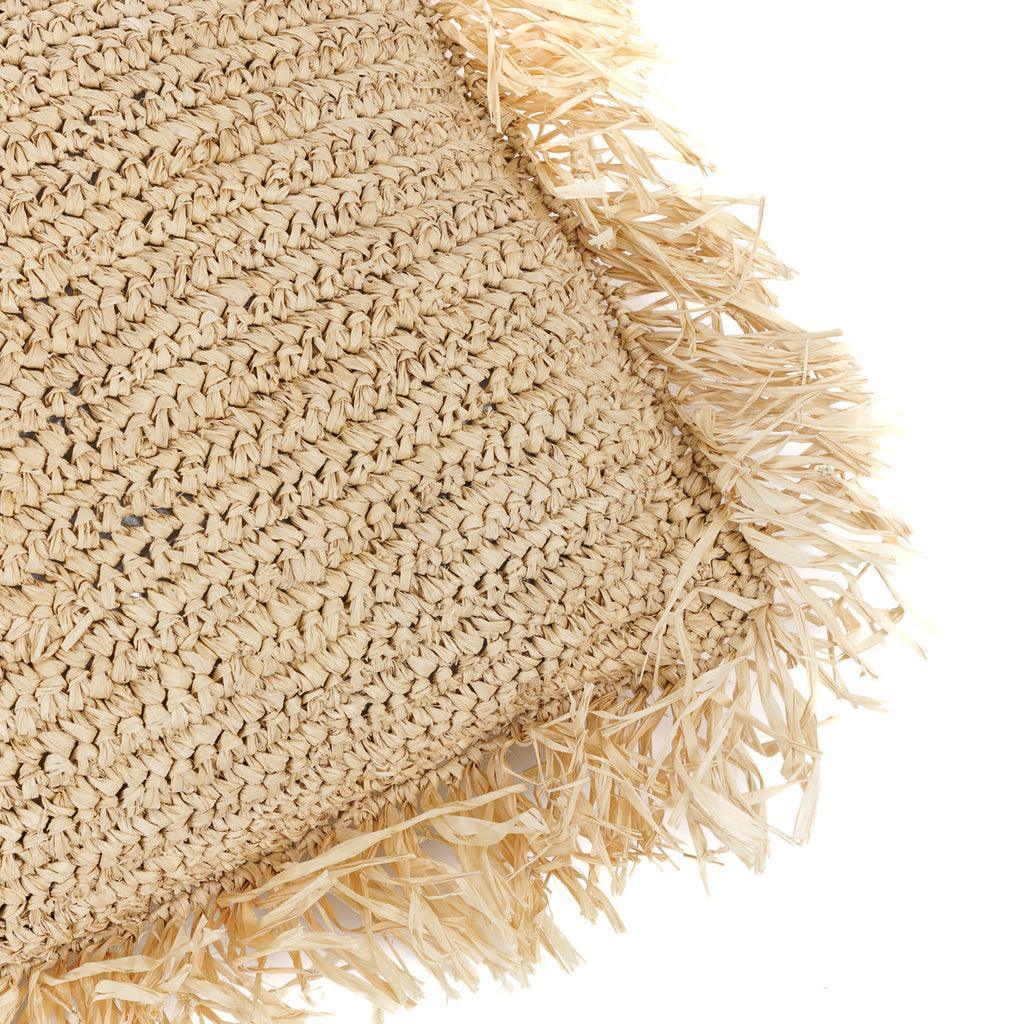 livinglovely.nl - The Raffia Cushion Cover Rectangular - Natural - 35x100 - Kussenhoes - Bazar Bizar - livinglovely.nl